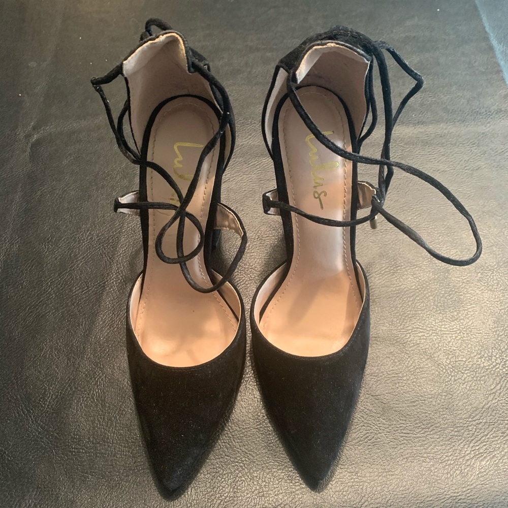 LULUS BLACK BLOCK HEELS
